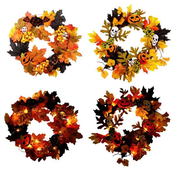 new halloween flower garland with lamp maple ghost festival rattan ring new leaf window decoration bat door hanging
new halloween flower garland with lamp maple ghost festival rattan ring new leaf window decoration bat door hanging