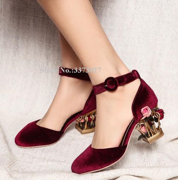 new wine red velvet flower decor heel pumps shoes women strange style heel pink wedding shoes lady fashion single dropship, Black
new wine red velvet flower decor heel pumps shoes women strange style heel pink wedding shoes lady fashion single dropship, Black