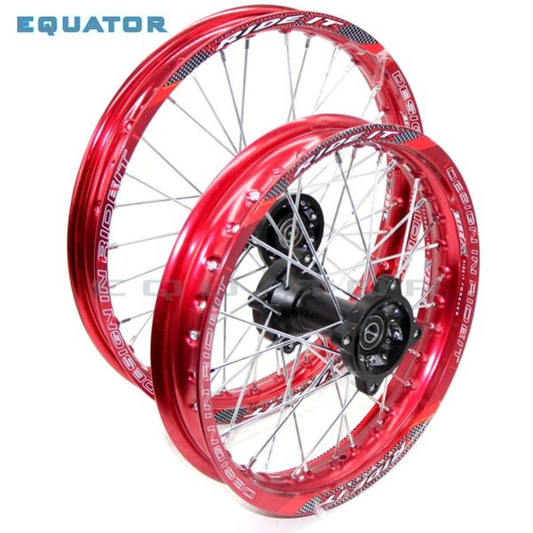 motorcycle wheels & tires red 12mm or 15mm front 1.60x17" inch rear 1.85x14" aluminium alloy wheel rim for 160cc 150cc dirt pit bi