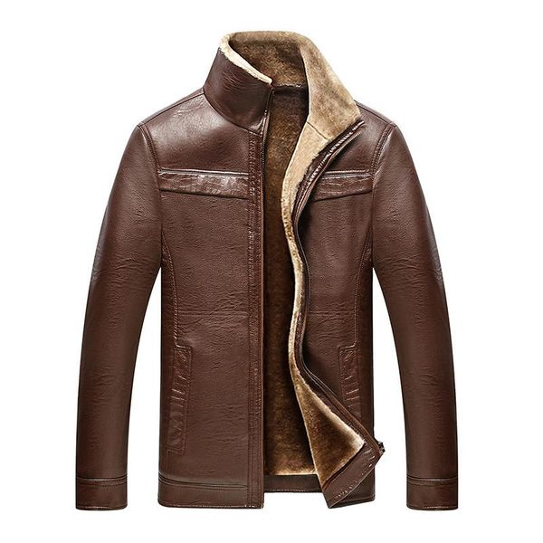 men's fur & faux men smart casual leather jackets plus velvet thicken coats fashion warm winter male stand collar size parkas yp1189, Black
men's fur & faux men smart casual leather jackets plus velvet thicken coats fashion warm winter male stand collar size parkas yp1189, Black