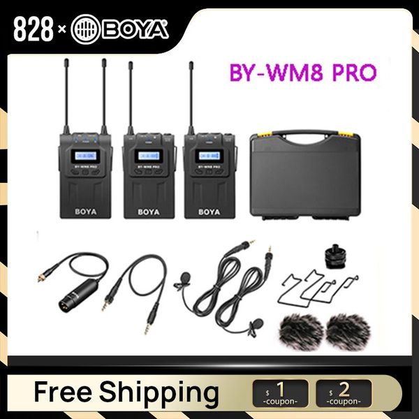 boya by-wm8 pro k1 k2 uhf dual wireless microphone interview mic 2 transmitters & 1 receiver for dslr video camera
boya by-wm8 pro k1 k2 uhf dual wireless microphone interview mic 2 transmitters & 1 receiver for dslr video camera