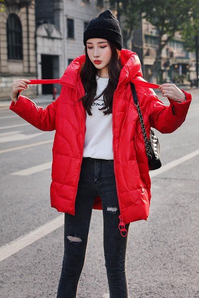 new 2019 loose-fitting and thickened thermal jacket for women's fashion street style white duck down, Black
new 2019 loose-fitting and thickened thermal jacket for women's fashion street style white duck down, Black