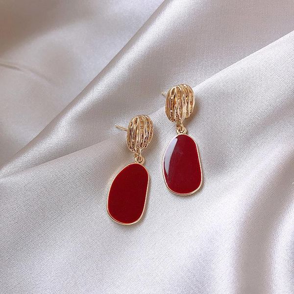 dangle & chandelier korean trendy wine red pendant earrings for women minimalist design metal statement female 2021 jewelry gifts, Silver
dangle & chandelier korean trendy wine red pendant earrings for women minimalist design metal statement female 2021 jewelry gifts, Silver