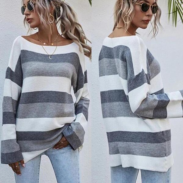 striped loose ladies sweater pullover 2020 autumn winter new arrival jumpers knit sweaters women pull femme pullover#g30, White;black
striped loose ladies sweater pullover 2020 autumn winter new arrival jumpers knit sweaters women pull femme pullover#g30, White;black