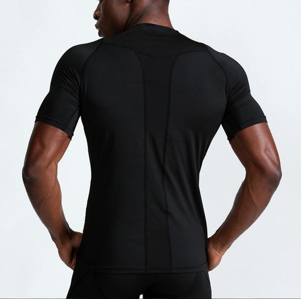 2022 men's t- shirts gym quick-drying sports running breathable short-sleeved o-neck outdoor training stretch t-shirts fitness tees s-x, White;black