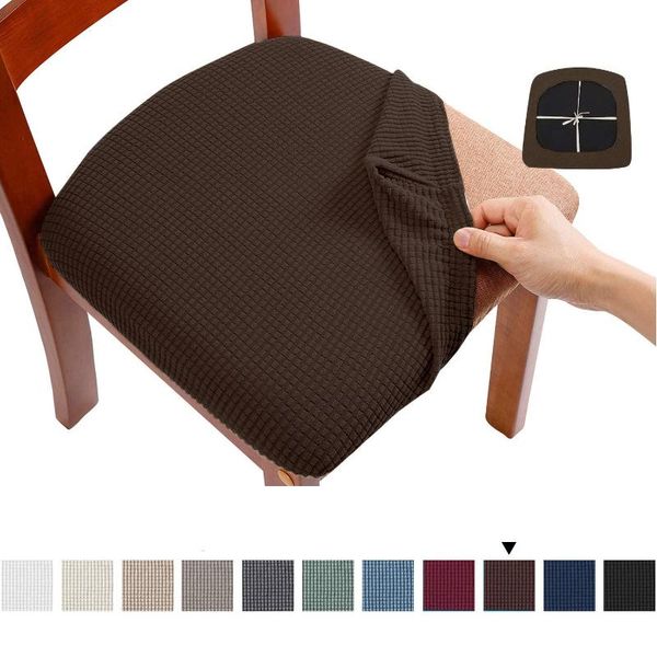 solid jacquard spandex dining chair seat covers, removable washable elastic cushion covers for upholstered dining chair banquet 
solid jacquard spandex dining chair seat covers, removable washable elastic cushion covers for upholstered dining chair banquet