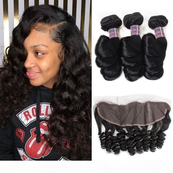 brazilian hair 3bundles with lace frontal closure indian loose wave virgin hair extensions peruvian human hair bundles with closure, Black
brazilian hair 3bundles with lace frontal closure indian loose wave virgin hair extensions peruvian human hair bundles with closure, Black