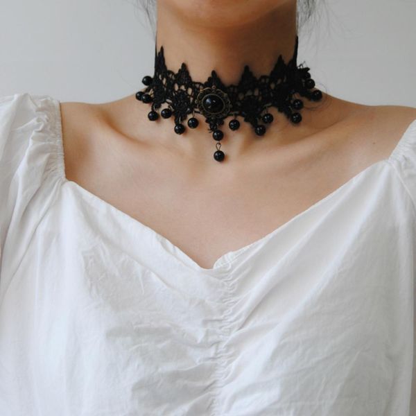 gothic chokers black stone lace neck choker necklace vintage victorian women chocker steampunk halloween jewelry, Golden;silver
gothic chokers black stone lace neck choker necklace vintage victorian women chocker steampunk halloween jewelry, Golden;silver