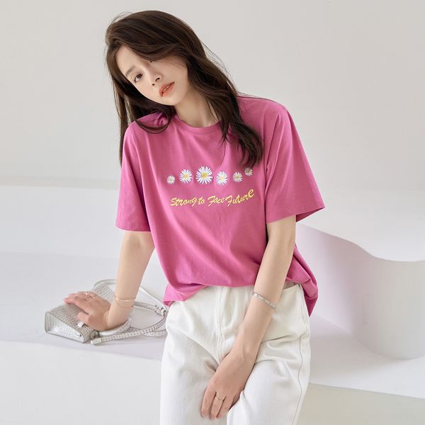 daisy t-shirt korean version loose 2020 summer new cartoon print hong kong style versatile short sleeve women's ins trend t-shirt headd, White