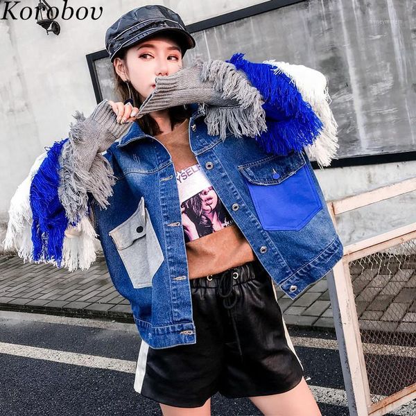 korobov jacket 2018 auttum new arrival tassel female jackets vintage patchwork women coats korean mujer outerwear 762251, Black;brown
korobov jacket 2018 auttum new arrival tassel female jackets vintage patchwork women coats korean mujer outerwear 762251, Black;brown