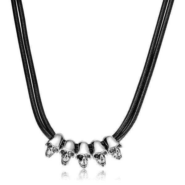 pendant necklaces skull necklace punk leather for men double braided holloween jewelry gifts link chain 2021 ldn135, Silver
pendant necklaces skull necklace punk leather for men double braided holloween jewelry gifts link chain 2021 ldn135, Silver