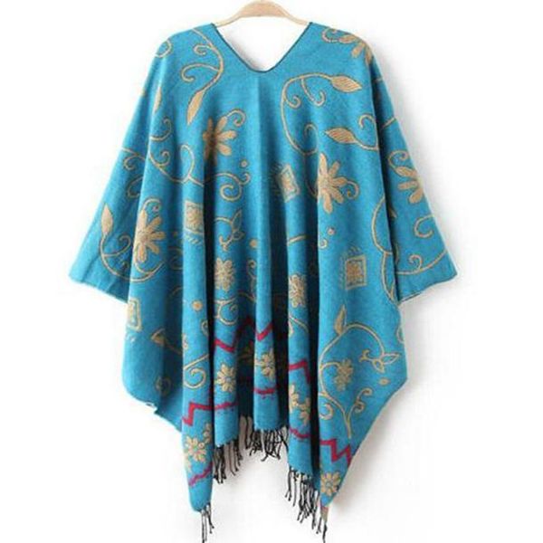 ladies winter knitted cashmere poncho oversized tassel awning double-sided shawl size 130*150cm cardigan sweater coat, Blue;gray
ladies winter knitted cashmere poncho oversized tassel awning double-sided shawl size 130*150cm cardigan sweater coat, Blue;gray
