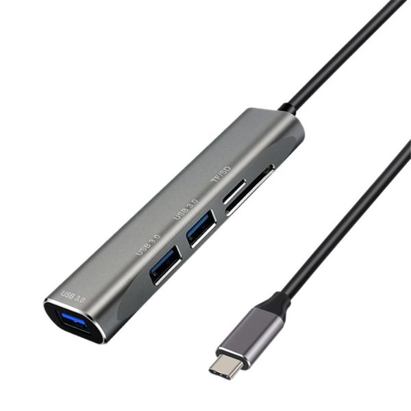 hubs intelligent usb hub 5 in 1 type-c to usb3.0*3+tf card reader multi-port adapter for lapcomputer mobile phone silver gray
hubs intelligent usb hub 5 in 1 type-c to usb3.0*3+tf card reader multi-port adapter for lapcomputer mobile phone silver gray