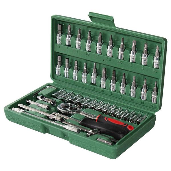 46pcs / набор автомобилей ремонт набор инструментов 1/4" трещотка гаечный ключ набор торцевых головок ручной инструмент профессиональный рем
46pcs / набор автомобилей ремонт набор инструментов 1/4" трещотка гаечный ключ набор торцевых головок ручной инструмент профессиональный рем