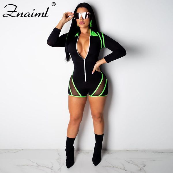 casual long sleeve black splice playsuit overalls for women's mesh patchwork front zipper neon color jumpsuit romper short jumpsuits &, Black;white
casual long sleeve black splice playsuit overalls for women's mesh patchwork front zipper neon color jumpsuit romper short jumpsuits &, Black;white