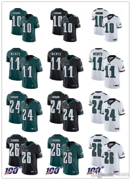 men women youth philadelphia eagles 11 carson wentz 26 miles sanders 10 desean jackson 24 howard black green football jersey, Black;red 
men women youth philadelphia eagles 11 carson wentz 26 miles sanders 10 desean jackson 24 howard black green football jersey, Black;red