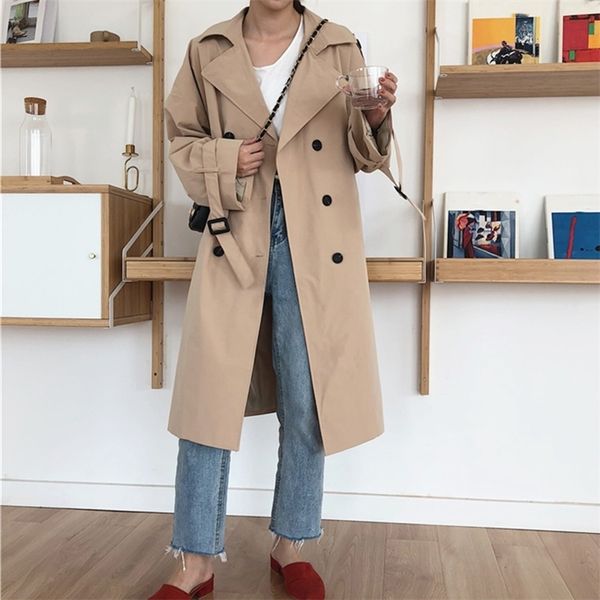 women's khaki belt long trench coat female turn-down collar double breasted trenches casual autumn winter office lady outwear 201211, Tan;black
women's khaki belt long trench coat female turn-down collar double breasted trenches casual autumn winter office lady outwear 201211, Tan;black