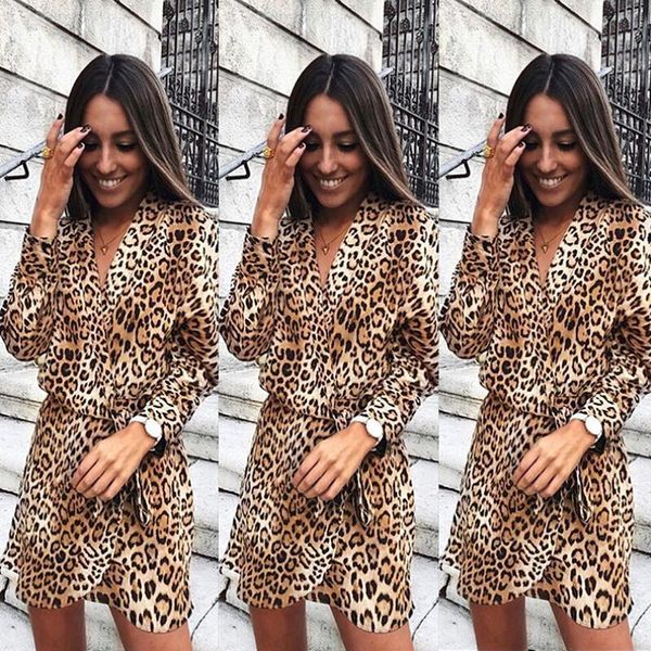 party dress women v-neck leopard print shirt dress 2020 spring summer office elegant ladies wrap loose mini dress, Black;gray
party dress women v-neck leopard print shirt dress 2020 spring summer office elegant ladies wrap loose mini dress, Black;gray