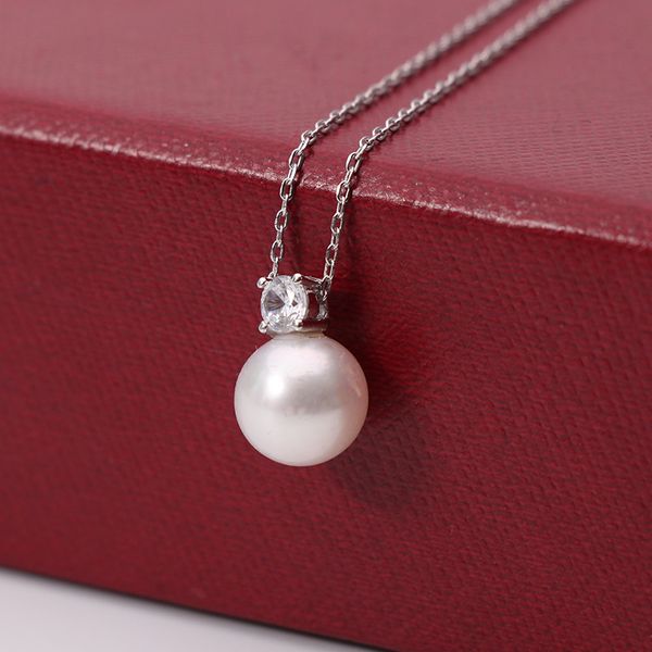 pearl necklace classic princess 9.5-10.5mm perfect circle micro flaw pearl pendant adjustable fashion design, White
pearl necklace classic princess 9.5-10.5mm perfect circle micro flaw pearl pendant adjustable fashion design, White