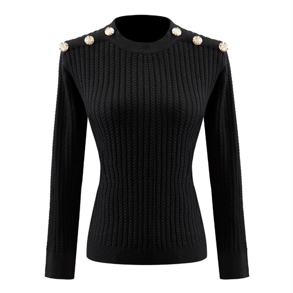 classic designing women black & white pullovers buttons kniting sweaters spring stretchy casual sweaters lj201112, White;black
classic designing women black & white pullovers buttons kniting sweaters spring stretchy casual sweaters lj201112, White;black