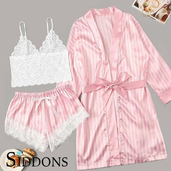 long sleeve womens pajamas lace lingerie nightwear underwear sleepwear 3pc suit pajama sets for women pijama mujer, Black;red
long sleeve womens pajamas lace lingerie nightwear underwear sleepwear 3pc suit pajama sets for women pijama mujer, Black;red