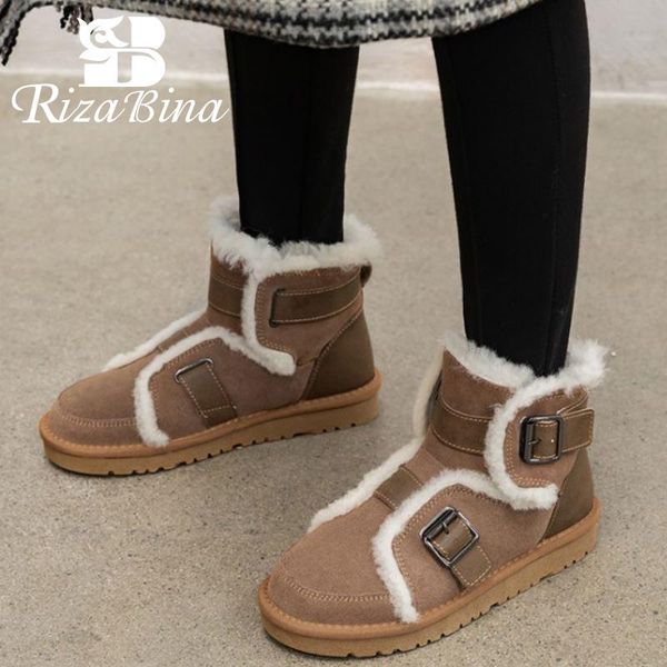 rizabina women snow boots real leather warm plush fur winter shoes woman ankle boots fashion platform short boot size 34-40, Black
rizabina women snow boots real leather warm plush fur winter shoes woman ankle boots fashion platform short boot size 34-40, Black