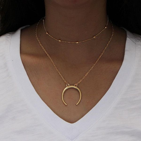 2020 new fashion double horn necklace crescent moon necklace boho jewelry minimal girlfriend gift, Golden;silver
2020 new fashion double horn necklace crescent moon necklace boho jewelry minimal girlfriend gift, Golden;silver