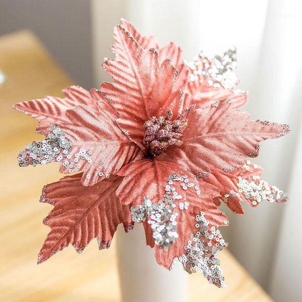 large 25cm artificial flowers for christmas decor sequins poinsettia fake flowers wedding xmas tree new year decor for home1
large 25cm artificial flowers for christmas decor sequins poinsettia fake flowers wedding xmas tree new year decor for home1