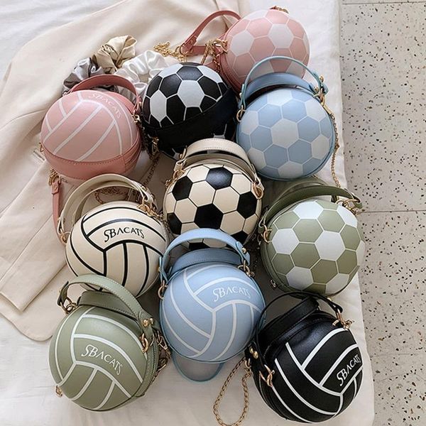 women football volleyball shape chain shoulder bag lady round pu leather handbag messenger crossbody bag satchel tote purse
women football volleyball shape chain shoulder bag lady round pu leather handbag messenger crossbody bag satchel tote purse