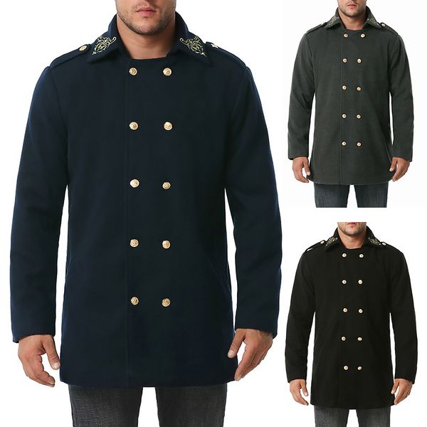 2020 autumn and winter new fashion embroidered mens casual trench coat european size double breasted woolen coat men, Tan;black
2020 autumn and winter new fashion embroidered mens casual trench coat european size double breasted woolen coat men, Tan;black
