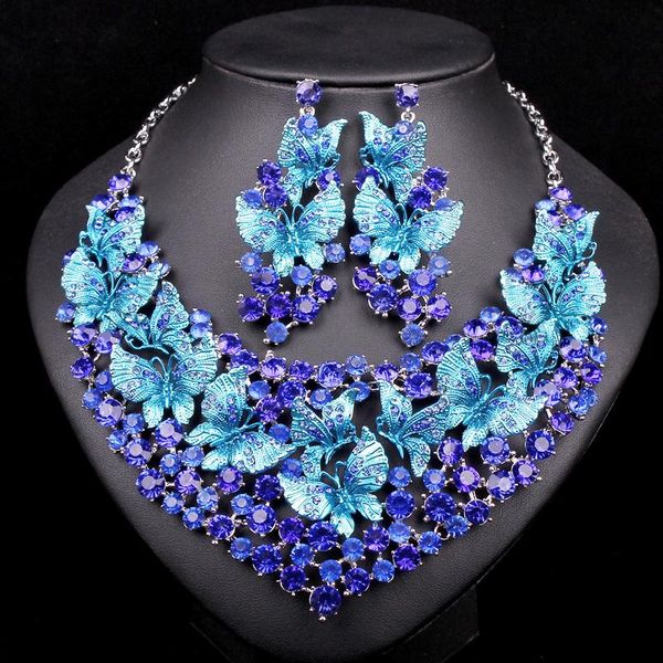 fashion butterflies bridal jewelry sets for brides statement necklace earring set wholesale costume accessories gifts for women, Silver
fashion butterflies bridal jewelry sets for brides statement necklace earring set wholesale costume accessories gifts for women, Silver