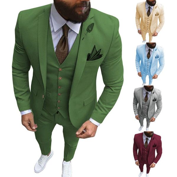 men's suits & blazers aesido formal slim fit 3 pieces prom tuxedos olive green solid jacket wedding grooms blazer vest pants 2021, White;black
men's suits & blazers aesido formal slim fit 3 pieces prom tuxedos olive green solid jacket wedding grooms blazer vest pants 2021, White;black