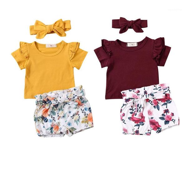 clothing sets 0-24m baby girls clothes girl ruffles sleeve short t shirts +floral shorts+headband 3pcs for infant1, White
clothing sets 0-24m baby girls clothes girl ruffles sleeve short t shirts +floral shorts+headband 3pcs for infant1, White