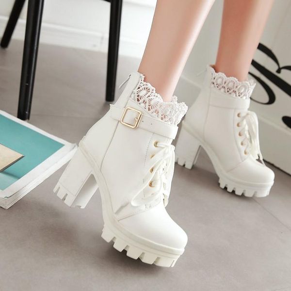heel 9cm winter pattern high-heeled coarse heel martin boots frenulum waterproof thick bottom large code white women boots 34-43, Black
heel 9cm winter pattern high-heeled coarse heel martin boots frenulum waterproof thick bottom large code white women boots 34-43, Black