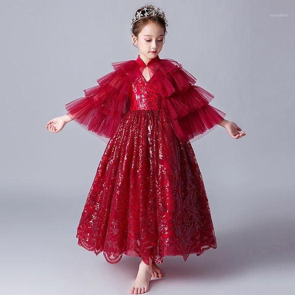 children full dress princess skirt winter girl thick and disorderly sha huatong piano show go dress small host evening1, Red
children full dress princess skirt winter girl thick and disorderly sha huatong piano show go dress small host evening1, Red