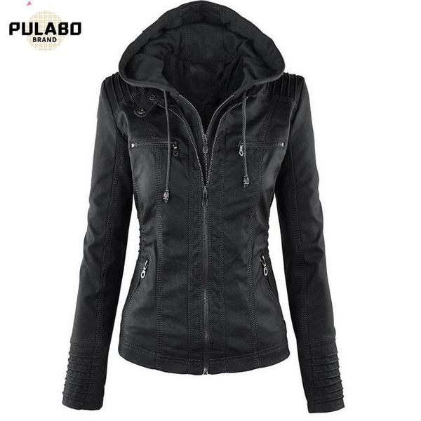 women's leather & faux 2021 fashion women smooth motorcycle jackets ladies long sleeve autumn winter biker streetwear coat hooded, Black
women's leather & faux 2021 fashion women smooth motorcycle jackets ladies long sleeve autumn winter biker streetwear coat hooded, Black