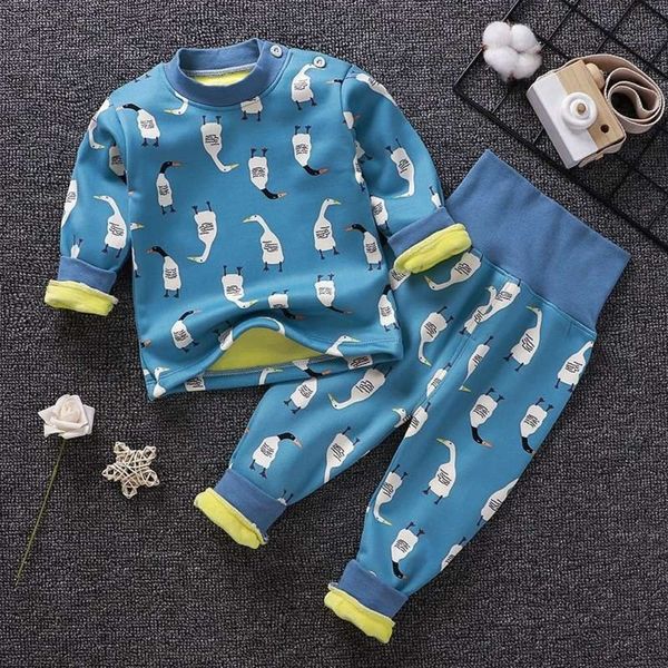 thickened with children's plush suit warm underwear baby pajamas for men and women em4g, Blue;red
thickened with children's plush suit warm underwear baby pajamas for men and women em4g, Blue;red