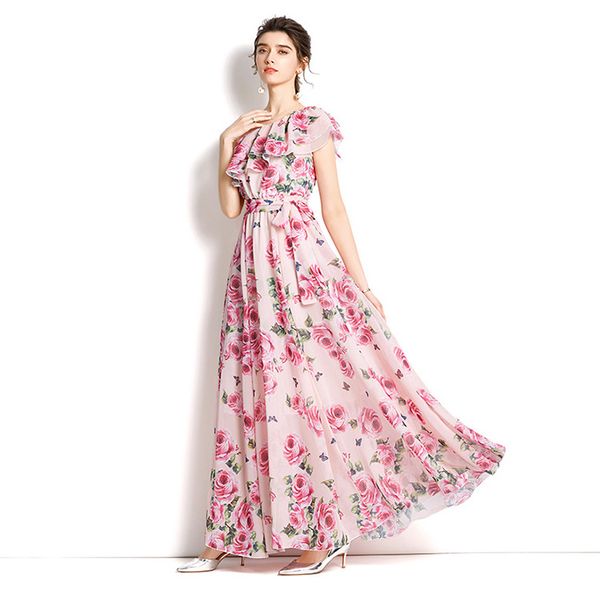 2022 summer new women chiffon dresses one-shoulder ruffle beach holiday vestidos flower print dress, Black;gray
2022 summer new women chiffon dresses one-shoulder ruffle beach holiday vestidos flower print dress, Black;gray