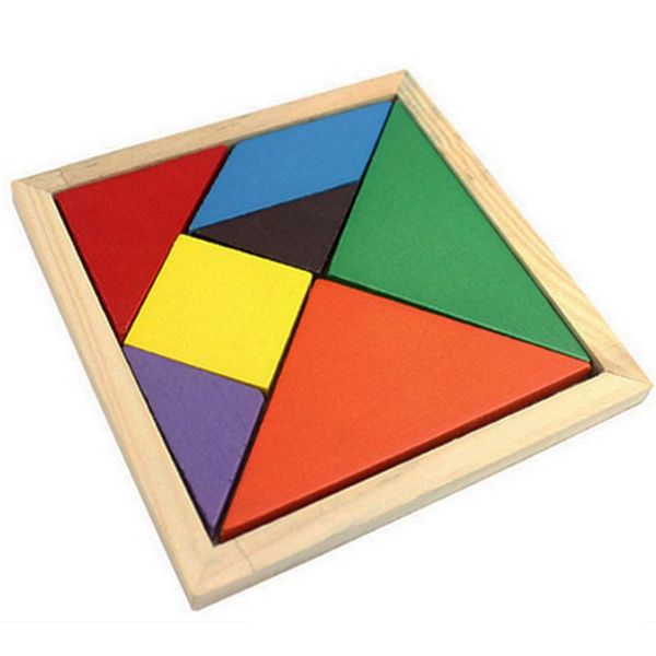 Colorful Wooden Tangram For Kids Jigsaw Puzzle Brain Teaser Educational Toys Tangram Puzzle Drop Shipping