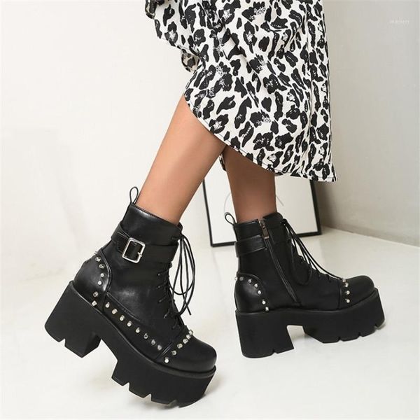 pxelena women combat motorcycle biker platform boots chunky block high heels rivet buckle punk gothic boots large size 44 shoes1, Black
pxelena women combat motorcycle biker platform boots chunky block high heels rivet buckle punk gothic boots large size 44 shoes1, Black