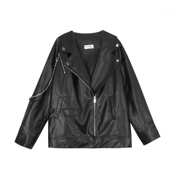 women black vintage faux leather jackets motorcycle jacket women plus size casual fashion women's leather coats 20201 
women black vintage faux leather jackets motorcycle jacket women plus size casual fashion women's leather coats 20201