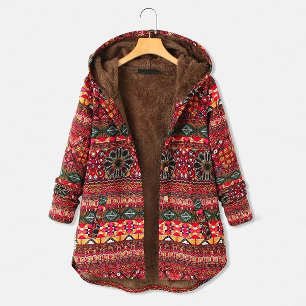 women oversize winter thicken outwear vintage flowers print fleece hooded plus size long sleeve jacket coat #j5s, Black;brown
women oversize winter thicken outwear vintage flowers print fleece hooded plus size long sleeve jacket coat #j5s, Black;brown
