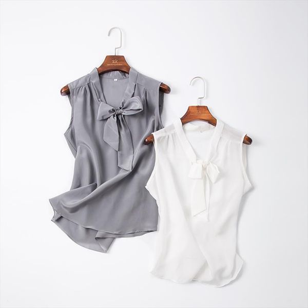 100% natural silk sleeveless female summer new arrive silk bow loose outer wear vest shirt, White
100% natural silk sleeveless female summer new arrive silk bow loose outer wear vest shirt, White