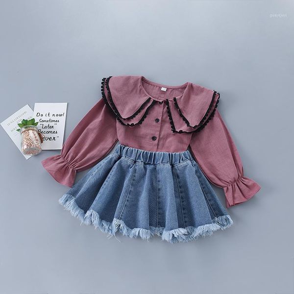 2-7 years girl clothing set 2020 new autumn fashion red green solid shirt + denim skirt kid children clothing1, White
2-7 years girl clothing set 2020 new autumn fashion red green solid shirt + denim skirt kid children clothing1, White