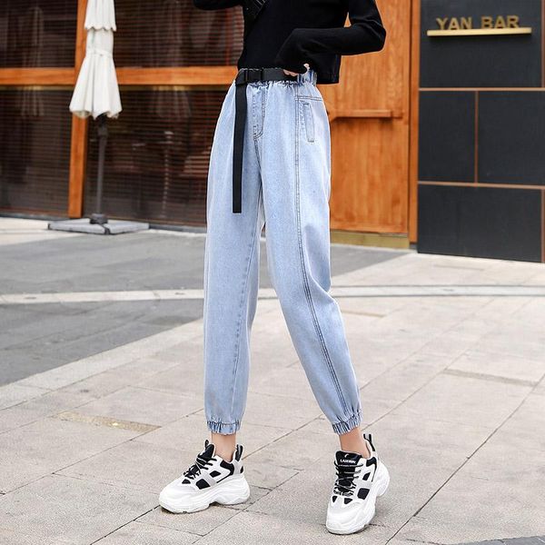 women elastic high waist loose casual jeans trousers fashion female washed blue cotton mom ankle-length harem denim pants
women elastic high waist loose casual jeans trousers fashion female washed blue cotton mom ankle-length harem denim pants