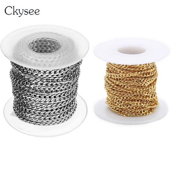 ckysee 10yards/lot 3 4 5mm width men stainless steel rolo link chain necklace gold silver color metal bulk chain jewelry making
ckysee 10yards/lot 3 4 5mm width men stainless steel rolo link chain necklace gold silver color metal bulk chain jewelry making