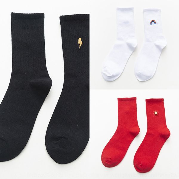 nus7t autumn new style women's cotton color medium tube cotton socks breathable sweat absorption personalized embroidered weather socks, Black
nus7t autumn new style women's cotton color medium tube cotton socks breathable sweat absorption personalized embroidered weather socks, Black