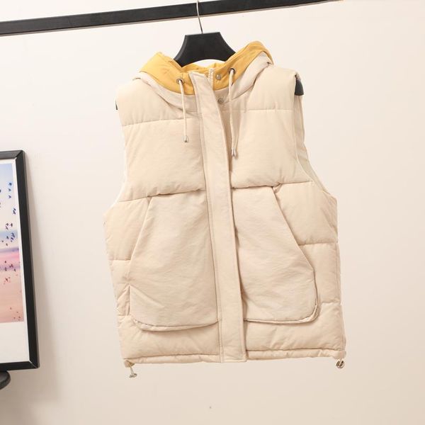 women's vests autumn 2021 fashion thickening outerwear hooded patterns casual cotton women vest warm jacket motorcycle sleeveless parka, Black;white
women's vests autumn 2021 fashion thickening outerwear hooded patterns casual cotton women vest warm jacket motorcycle sleeveless parka, Black;white