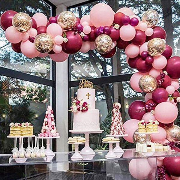 party decoration 102pcs burgundy balloon garland kits confetti rose red pink balloons chain for birthday wedding decor suppllies
party decoration 102pcs burgundy balloon garland kits confetti rose red pink balloons chain for birthday wedding decor suppllies