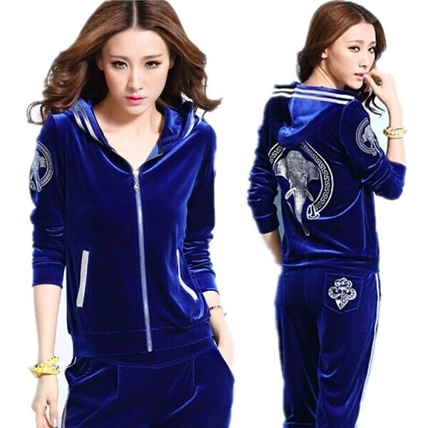 women velvet tracksuits spring hooded jacket+trousers two sets gold velvet sportswear suit plus size female pants set 1518 201106, Black;brown
women velvet tracksuits spring hooded jacket+trousers two sets gold velvet sportswear suit plus size female pants set 1518 201106, Black;brown